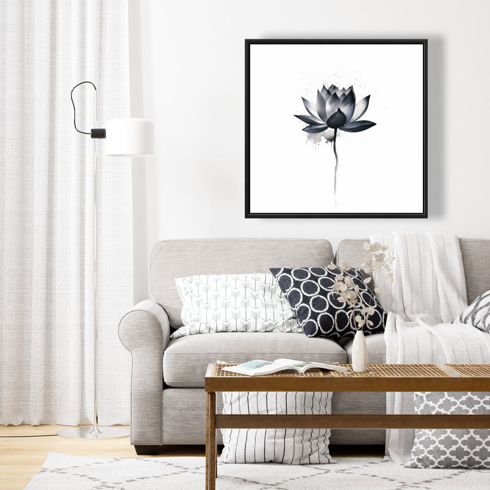 Dripping Flower Framed Canvas | Minimalist Abstract Decor