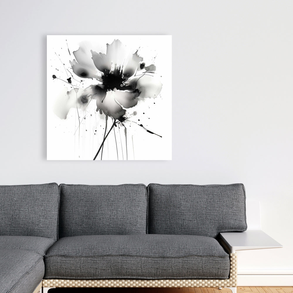 White Abstract Flowers Canvas | Abstract Flower Home Decor