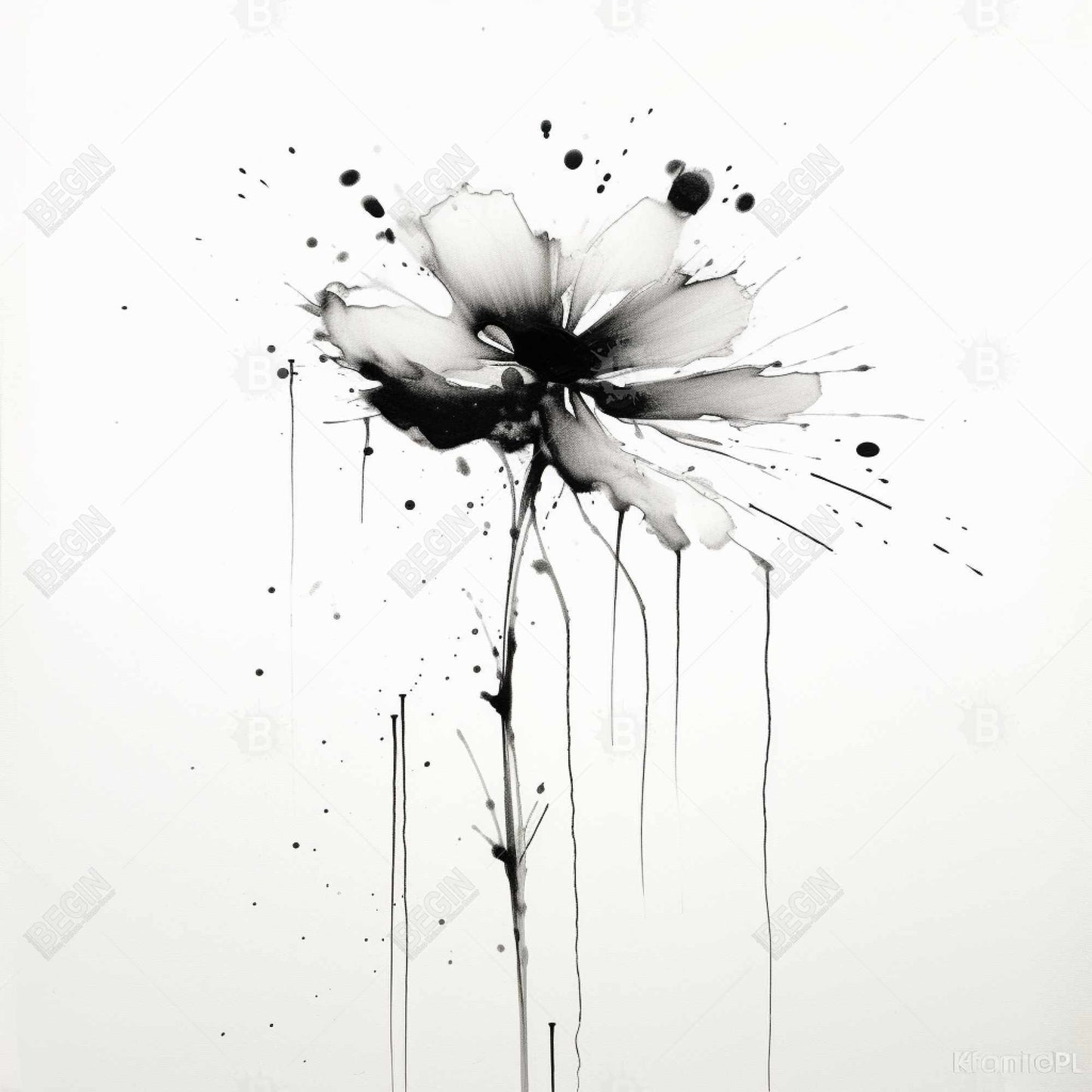Exploding Flower Framed Canvas | Abstract Minimalist Decor