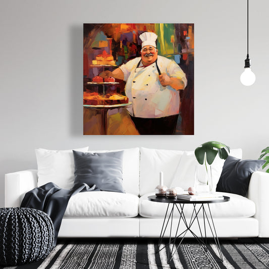 Jolly Chef White Canvas | Home Decor Kitchen Art
