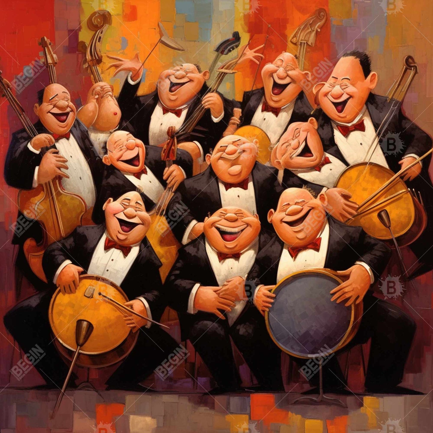 Musical Joy Instrument Black Framed Canvas | Home Décor Art