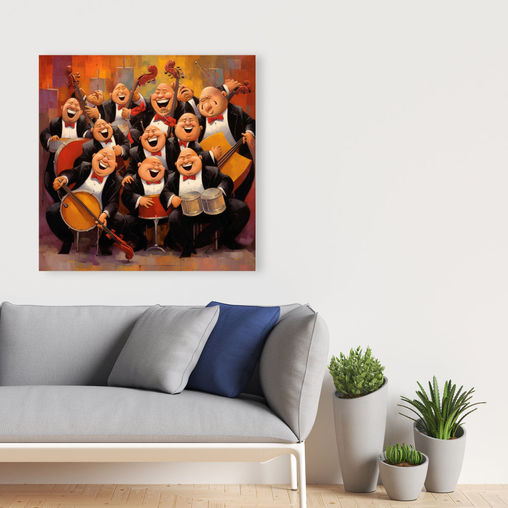 Toile blanche contemporaine | Décoration de chambre avec groupe de musique