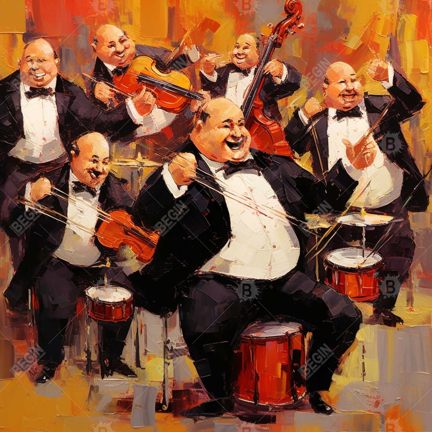 Toile abstraite « Musique amusante » | Décoration d'intérieur contemporaine