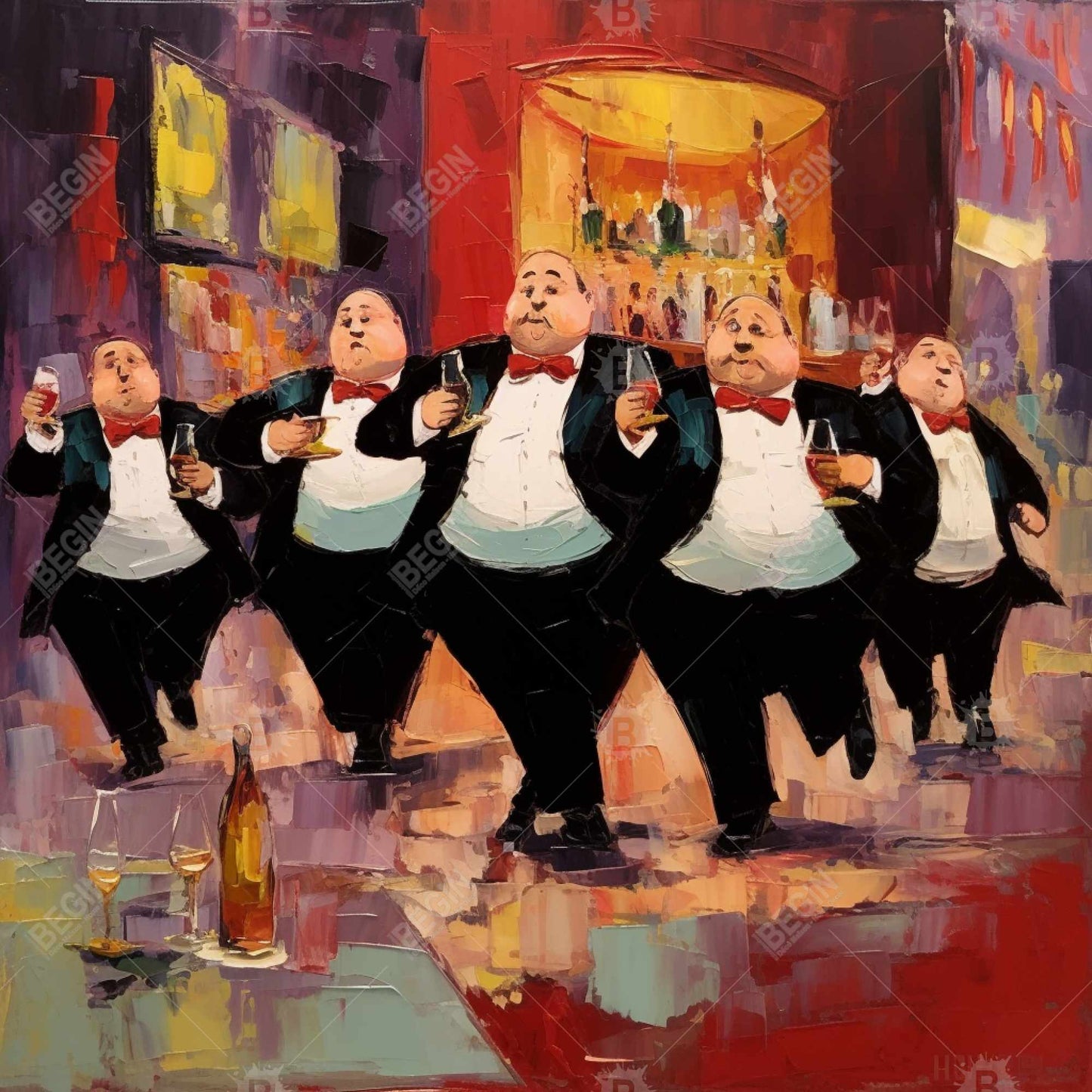 Kitchen White Food Canvas - Distinguished Waiters Home Decor