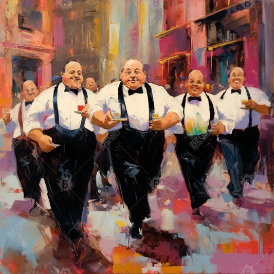 Les Compagnons | Toile culinaire contemporaine abstraite - Décoration d'intérieur