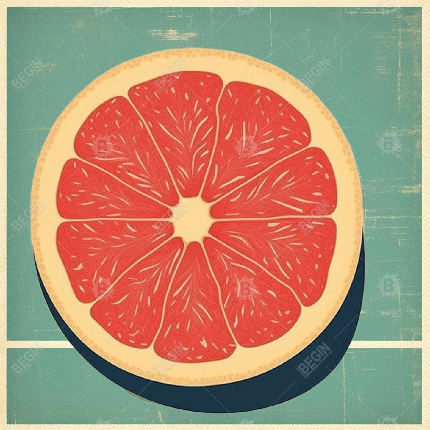 Minimalist Grapefruit Abstract Framed Canvas | Home Decor