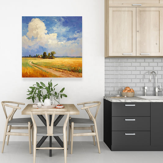 « Toile abstraite Country Day – Décoration de chambre contemporaine »