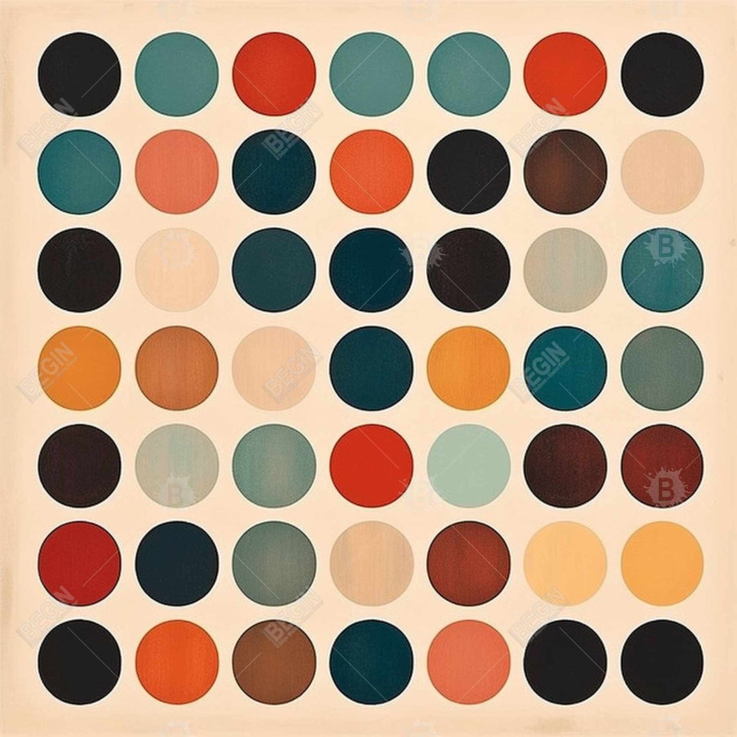 Toile minimaliste « Circle Army » | Décoration d'intérieur aux formes de chambre