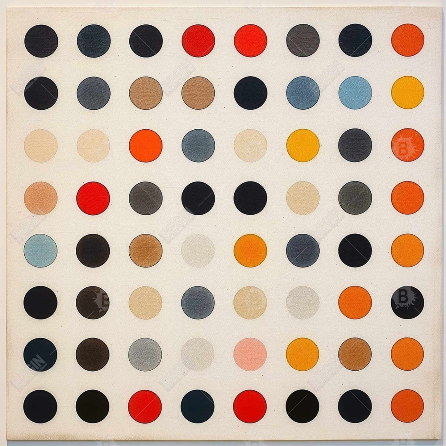 Minimalist Abstract Blue Canvas - Distanced Circles Decor