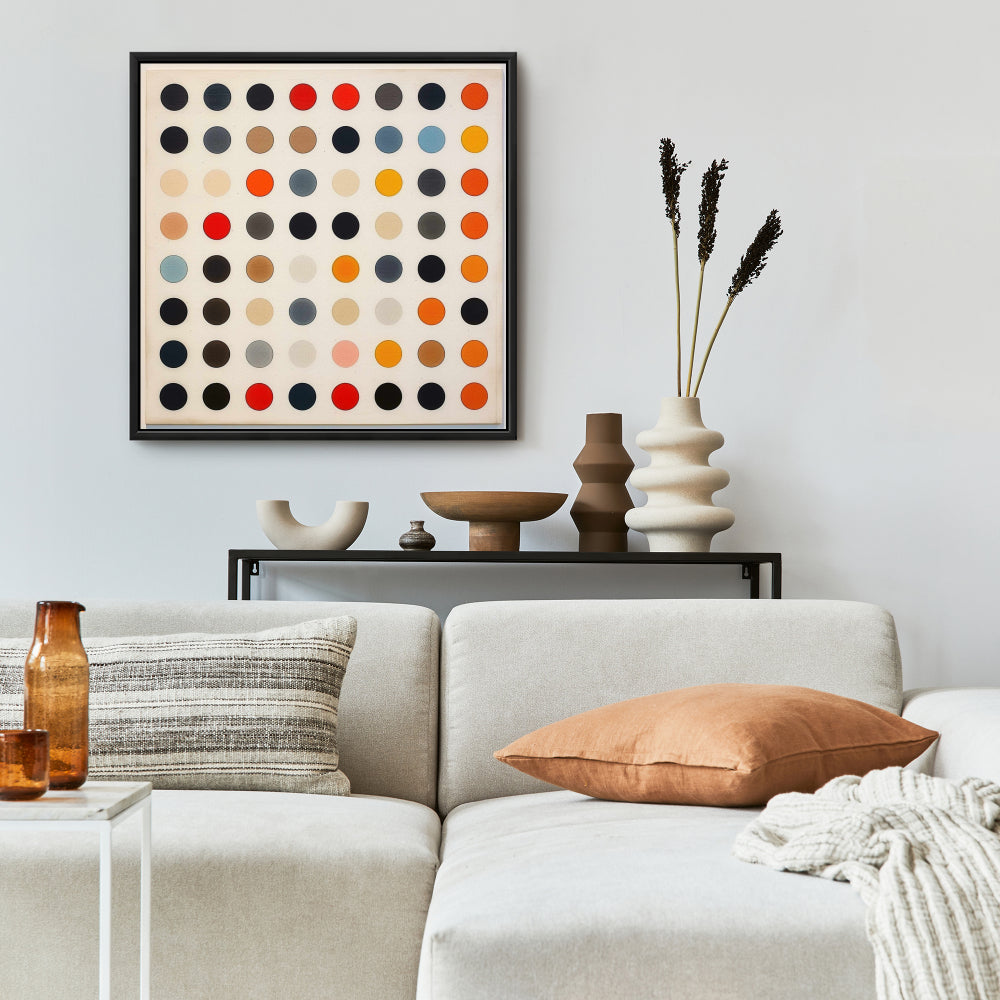 Minimalist Shapes Blue Canvas | Distanced Circles Home Decor