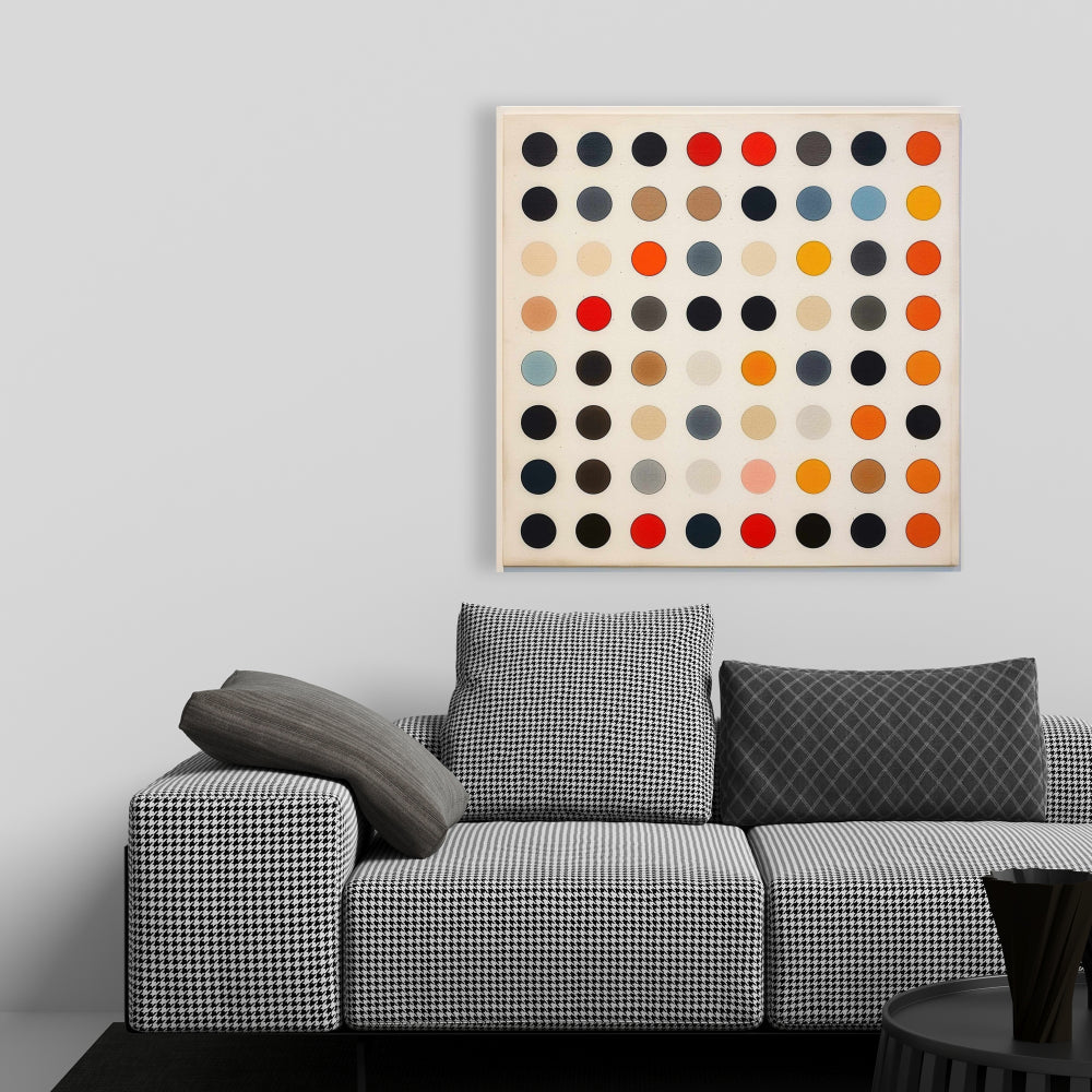 Toile bleue abstraite minimaliste – Décor de cercles distants