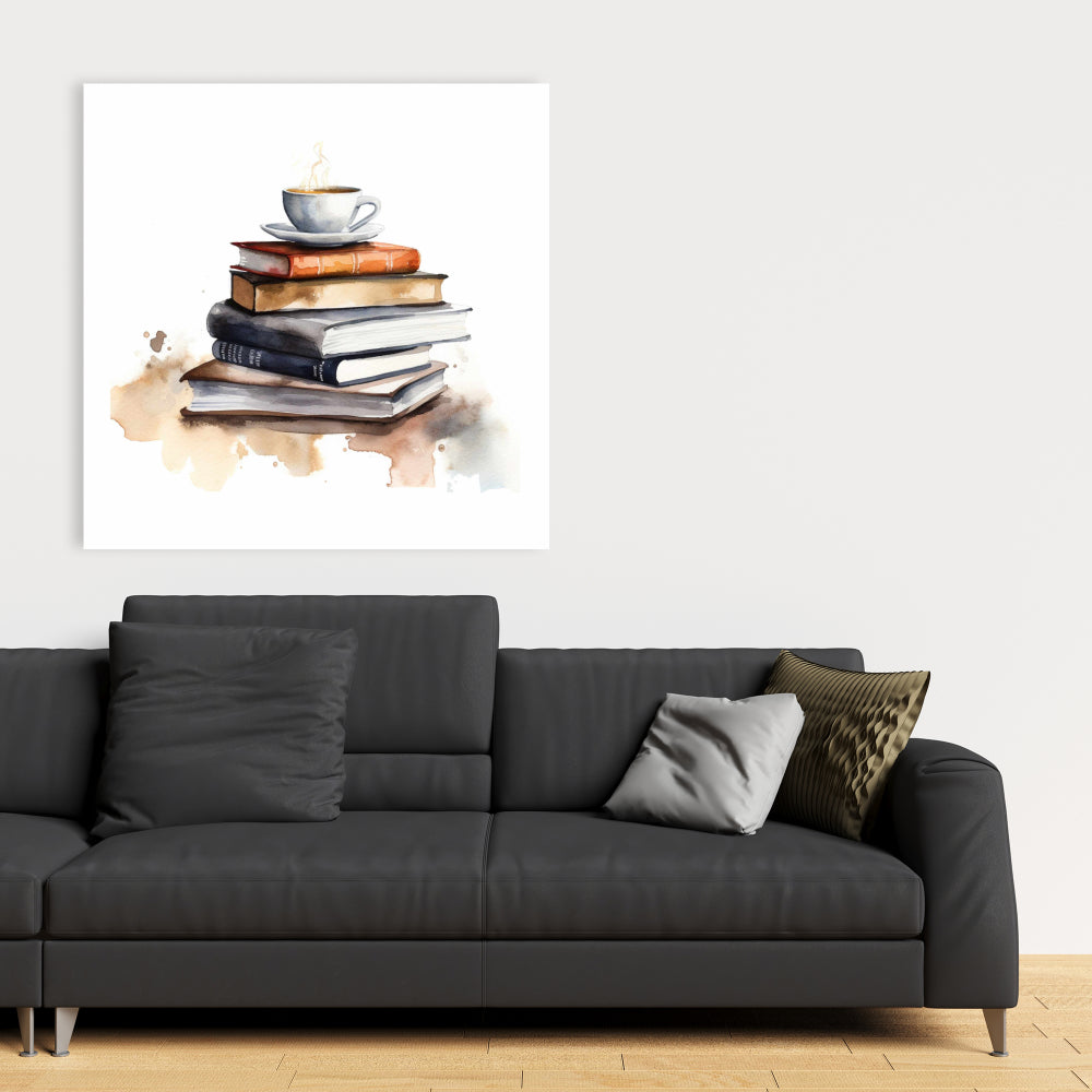 White Bedroom Abstract Canvas - Calming Books Home Decor