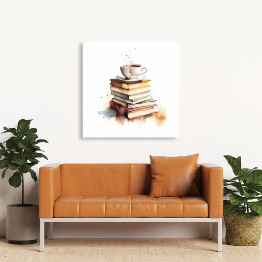 Toile blanche « Café relaxant » | Décoration murale moderne