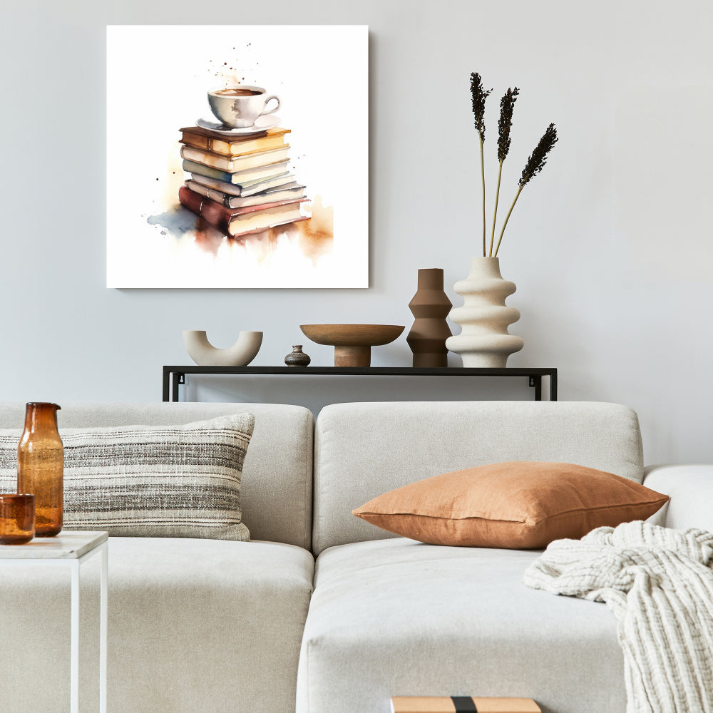 Relaxing Coffee White Canvas | Modern Home Decor Wall Art
