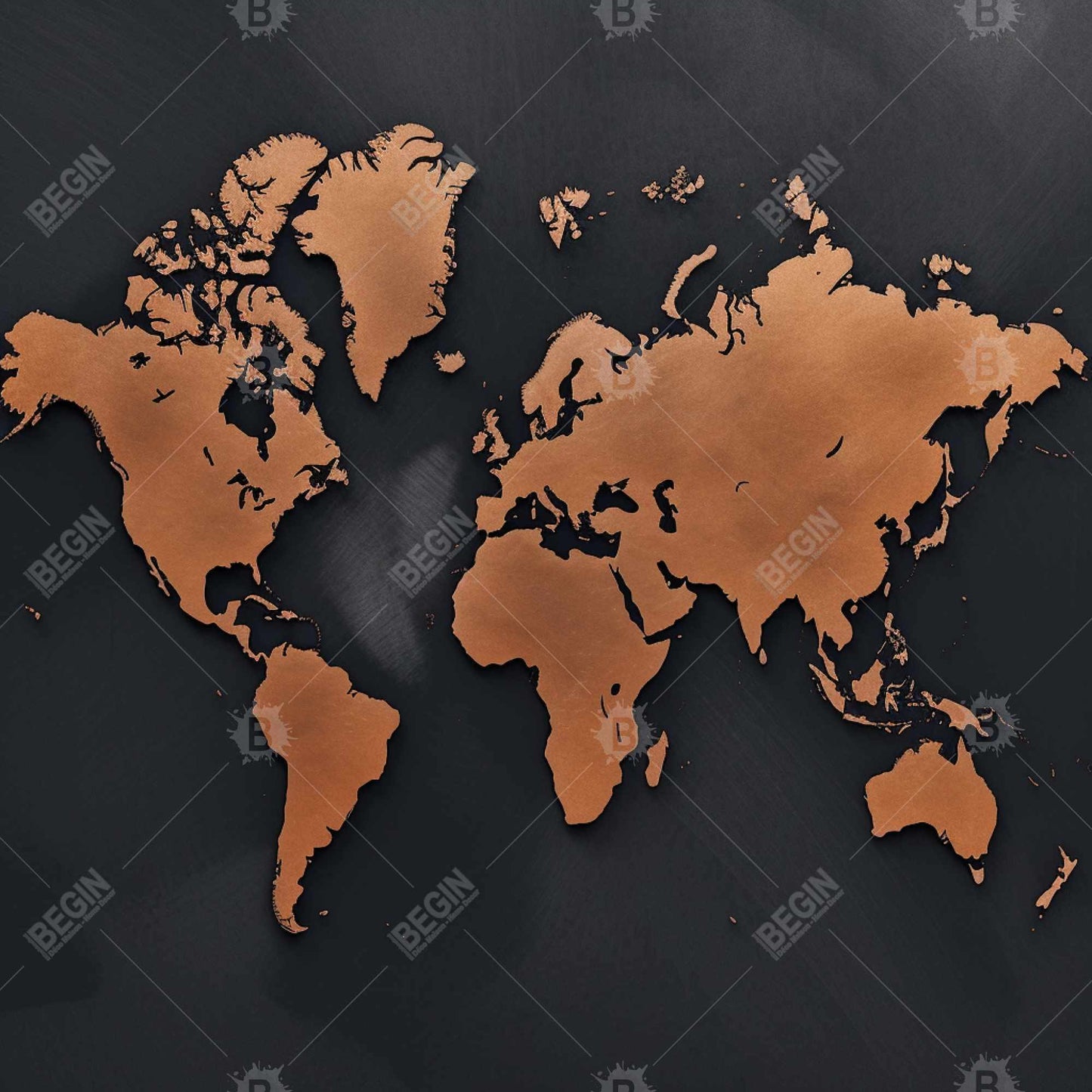 Rusted Map Framed Canvas - Bedroom Decor | American Blueprints