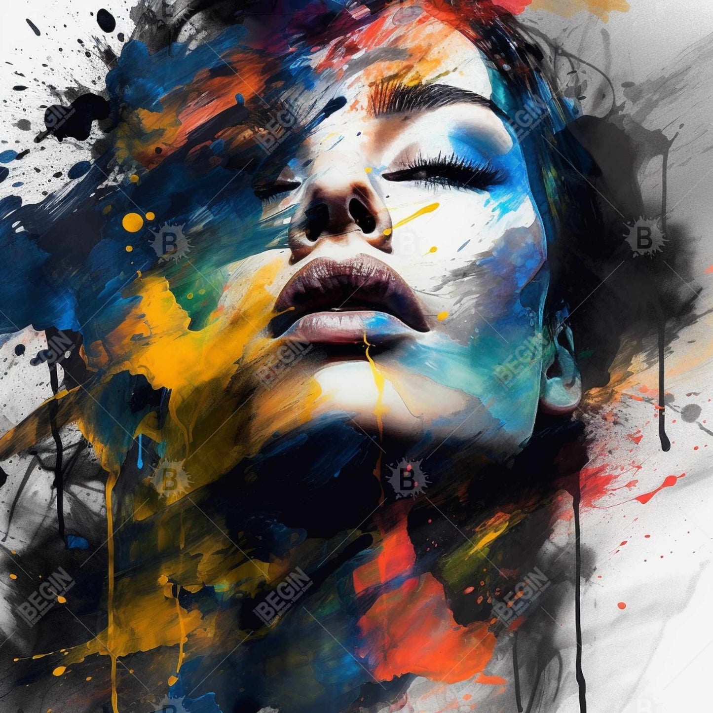 Painted Beauty Contemporary Abstract Shapes Canvas - Home Decor