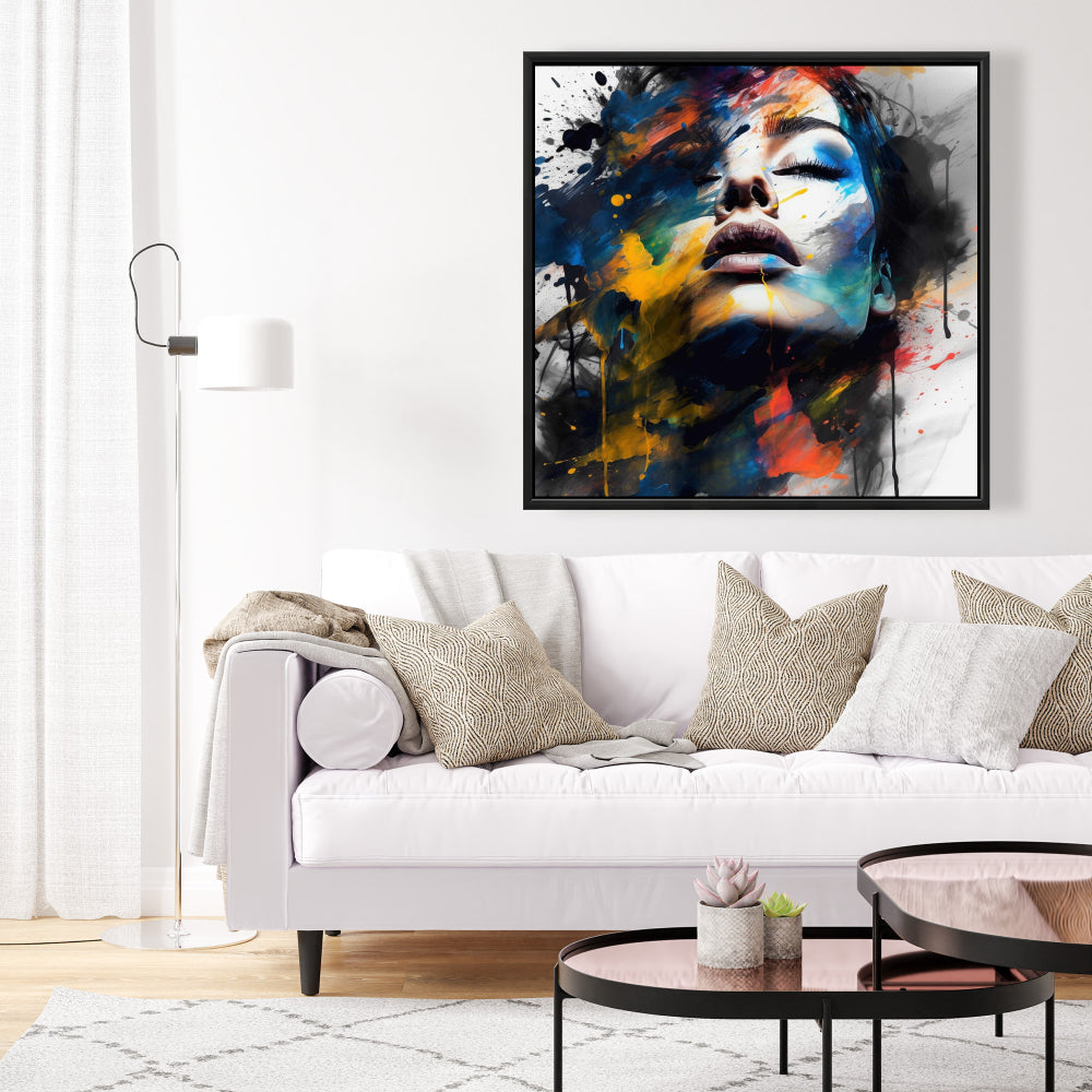 Painted Beauty Blue Bedroom Canvas - Contemporary Home Decor