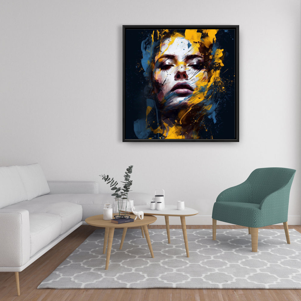 Sensual Tornado Blue Framed Canvas | Bedroom Decor Art
