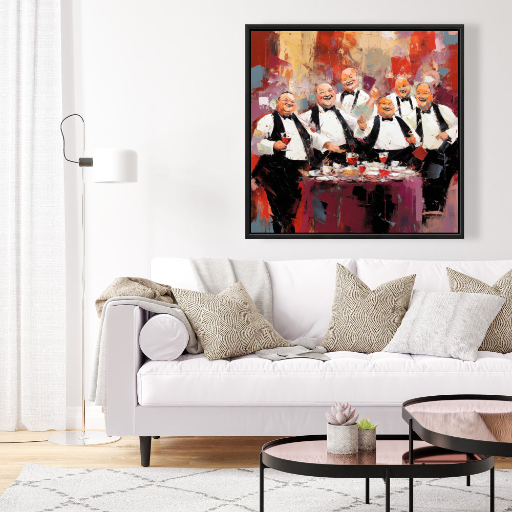 Good Friends American White Framed Canvas - Home Decor Art