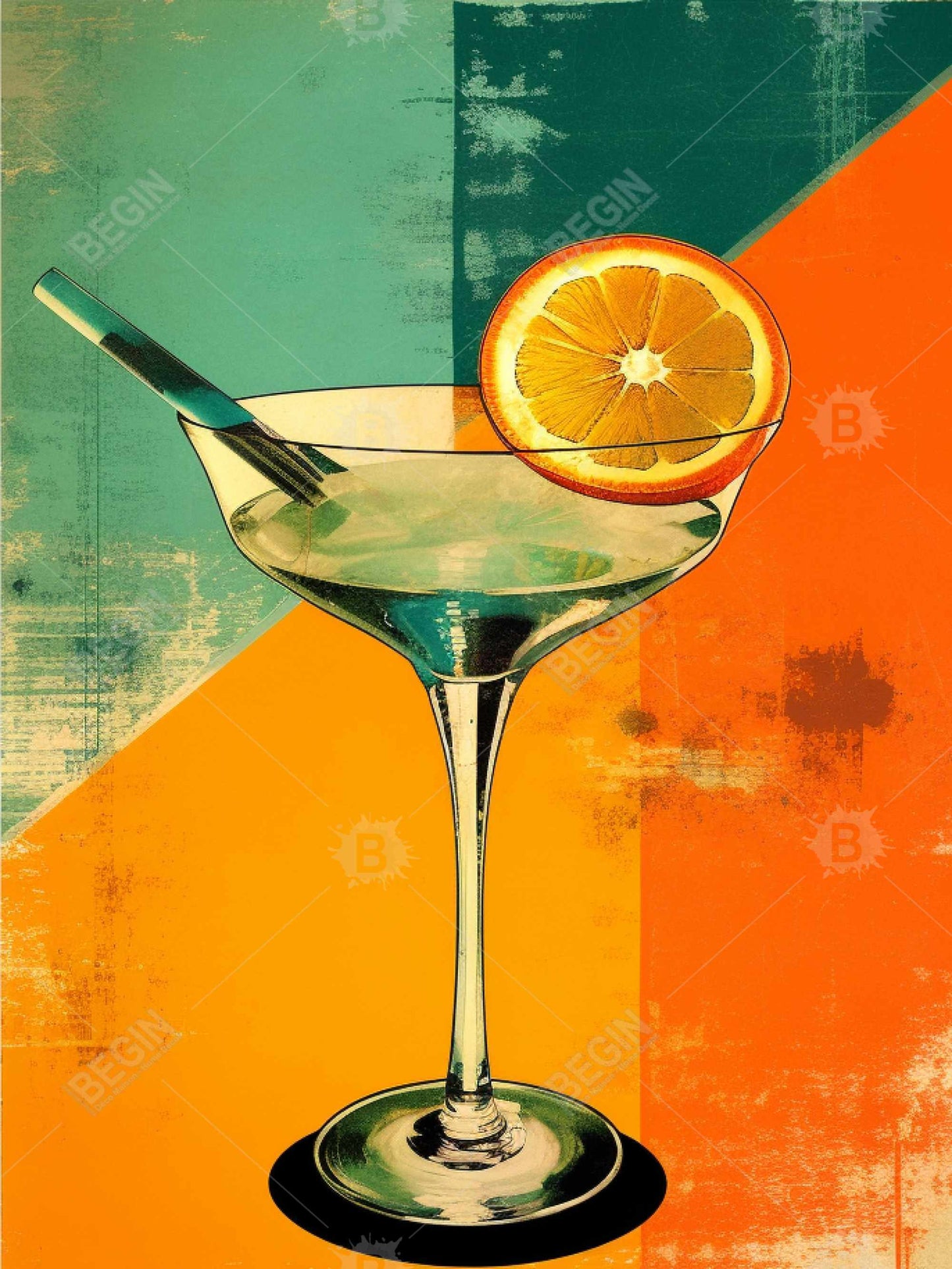The Drink Yellow Framed Canvas | Contemporary Kitchen Decor