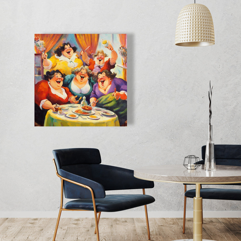 The Buffet Food White Canvas | Home Decor Art