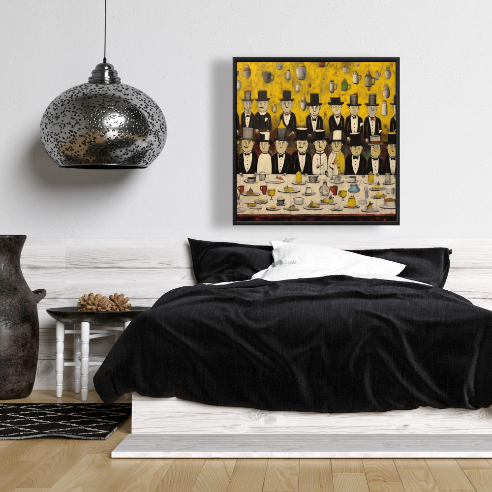 Discreet Banquet Abstract Food Canvas | White Frame Home Decor