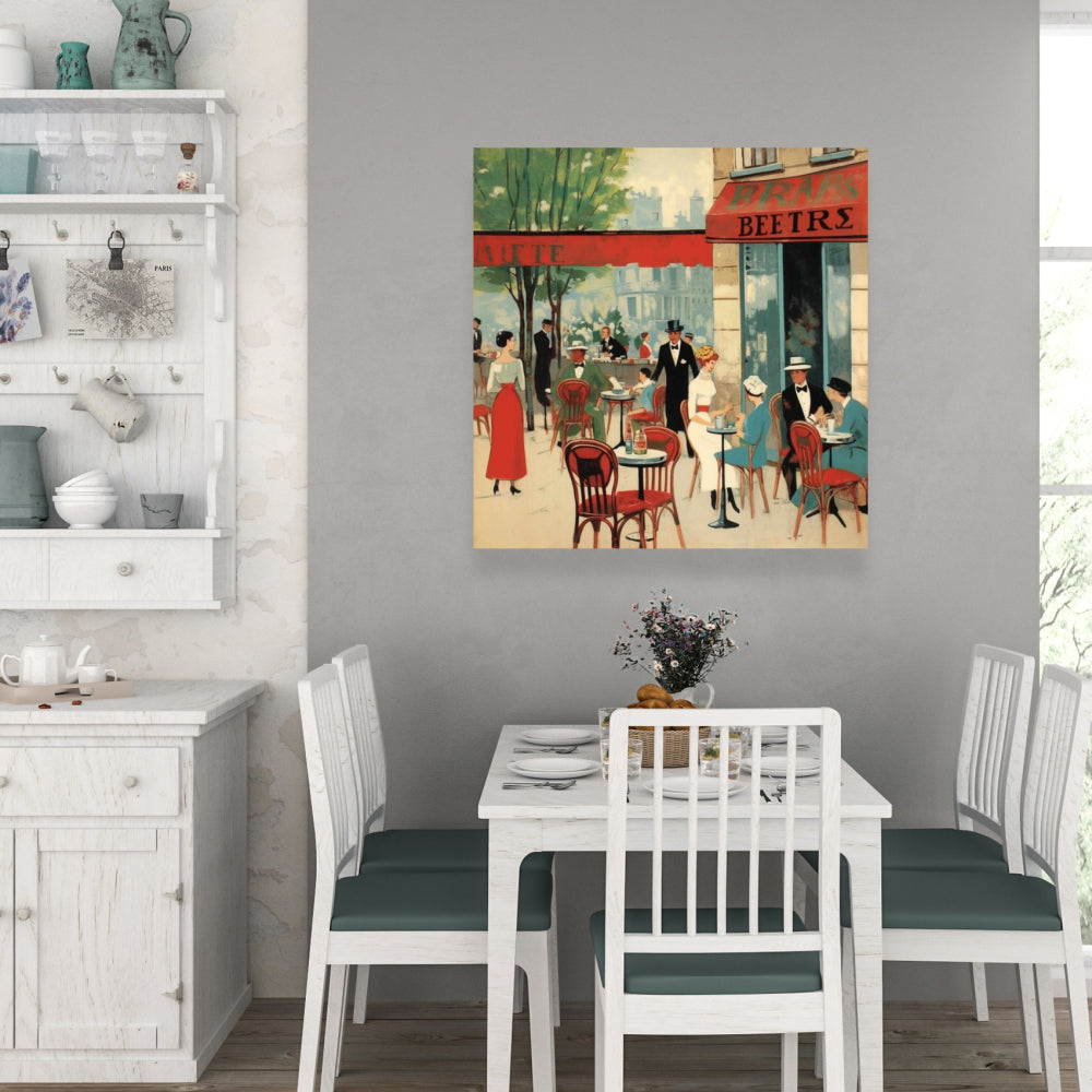 Blue Gastronomy Canvas | Public Coffee Shop Art for Home Decor