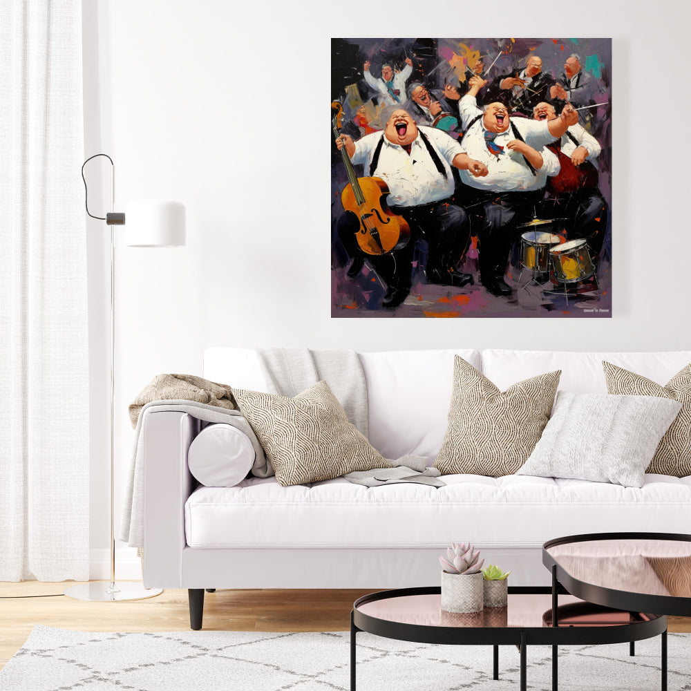 Toile blanche avec un bruit fort - Décoration murale pour chambre à coucher