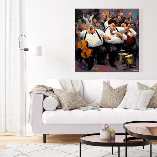 Toile blanche avec un bruit fort - Décoration murale pour chambre à coucher