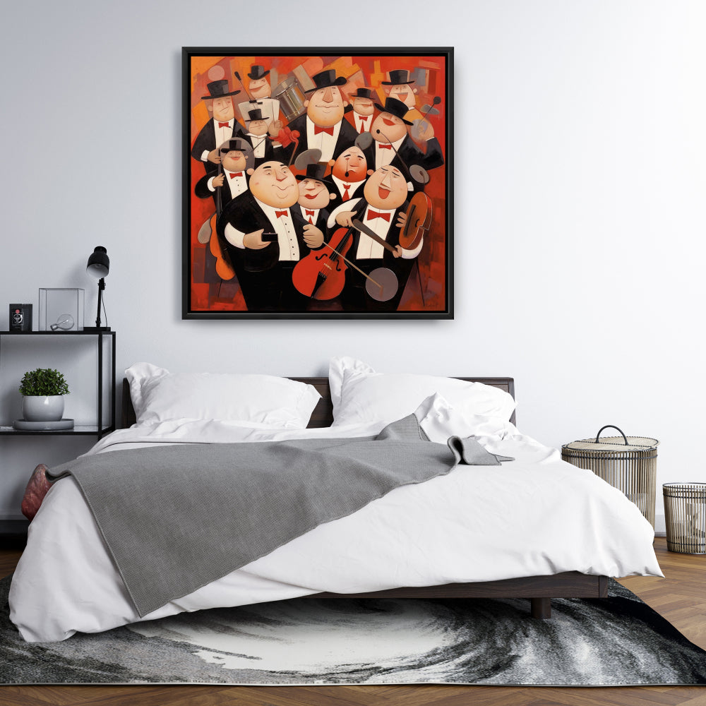 White Contemporary Abstract Band Musical Canvas - Home Decor