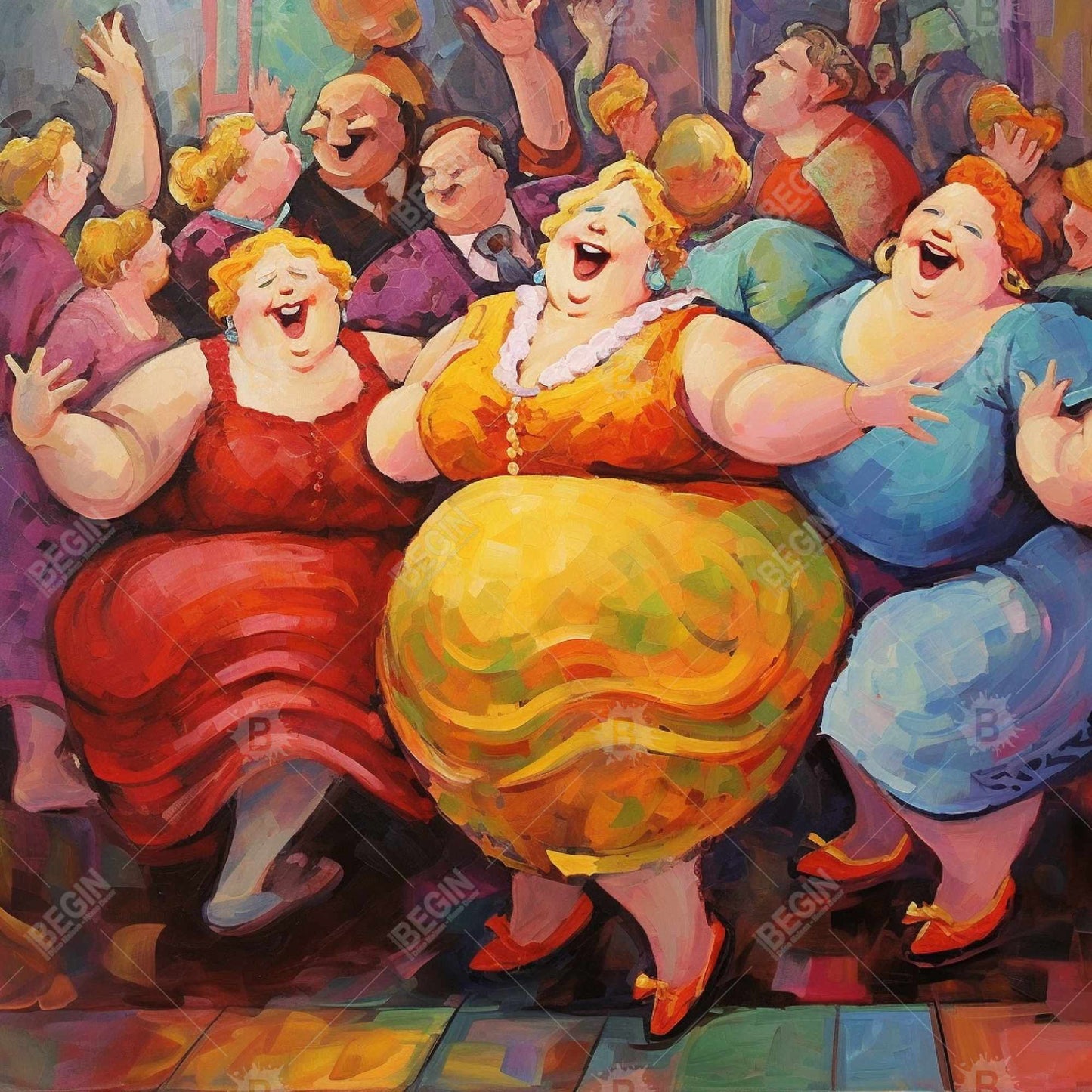 Toile « Danse en direct » – Décoration de chambre bleue | Thème instrument