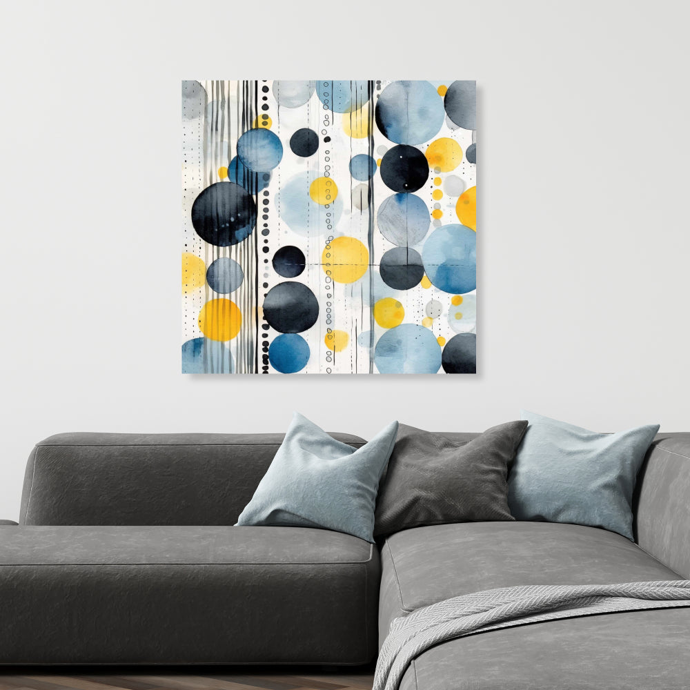 Oceanic Bubbles - Abstract American Blue Canvas for Home Decor