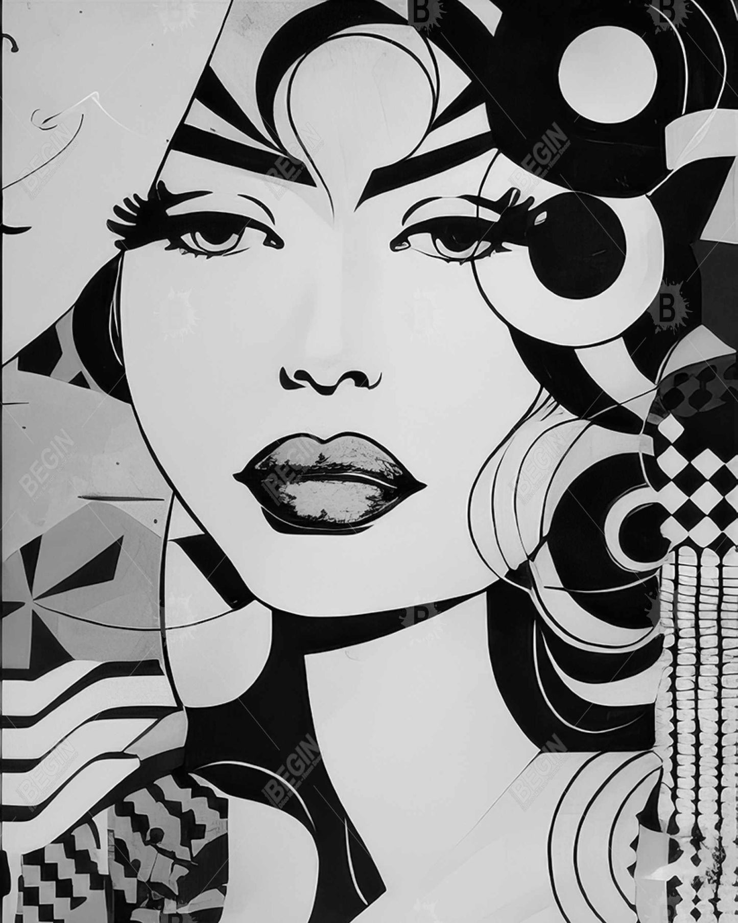 Lost Eyes – Toile abstraite minimaliste pour décoration murale