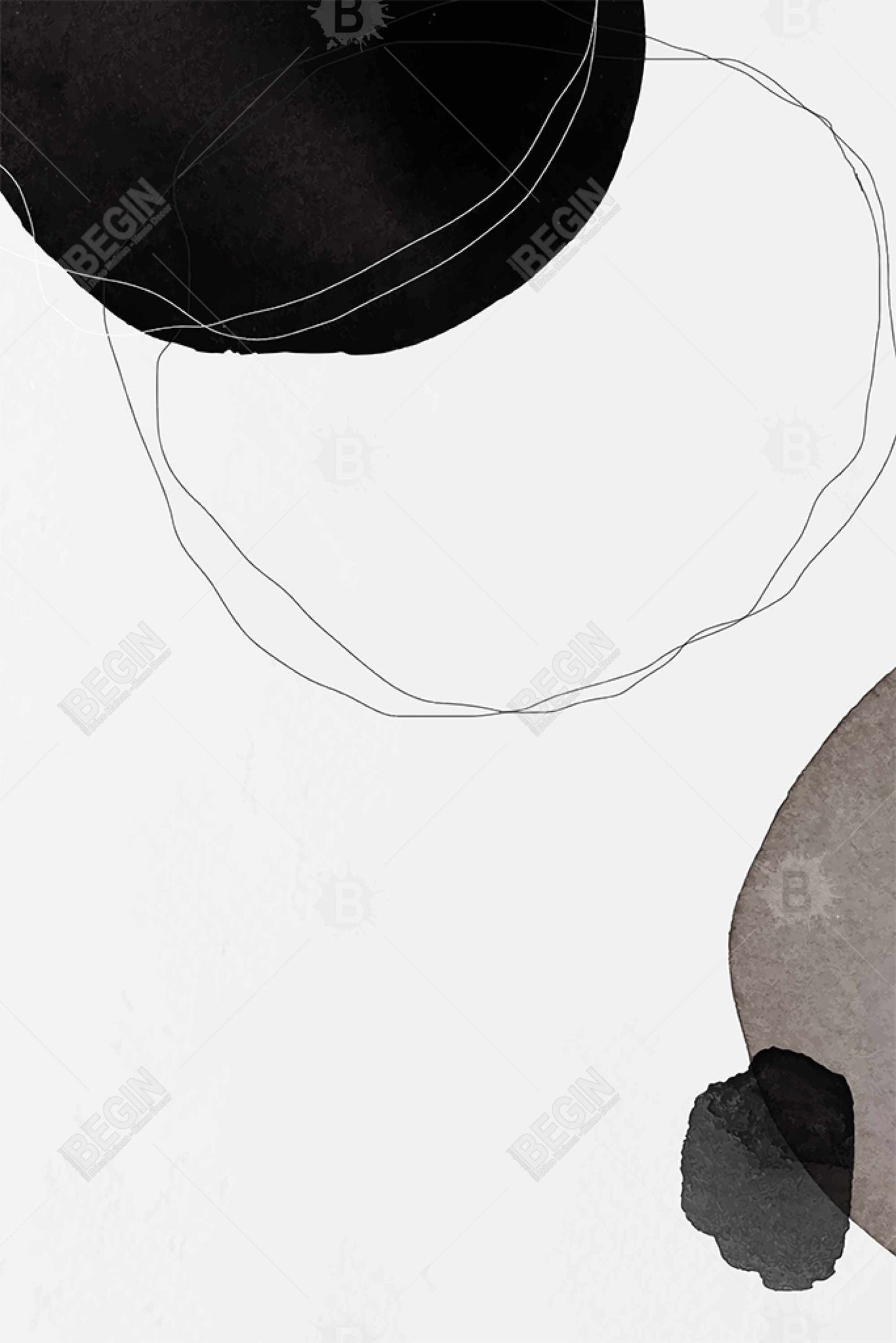 White Abstract Shapes Framed Canvas - Diameter Home Decor