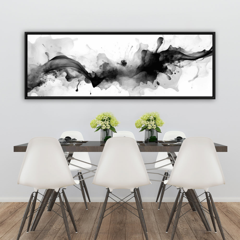 Darkness Incarnate White Shapes Framed Canvas - Home Decor