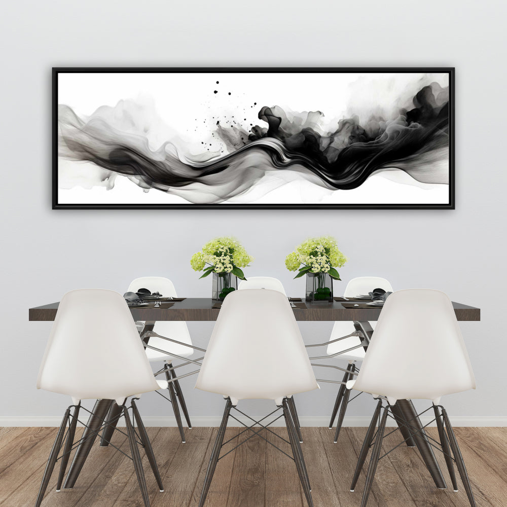 The Omen Minimalist White Shapes Framed Canvas | Home Decor