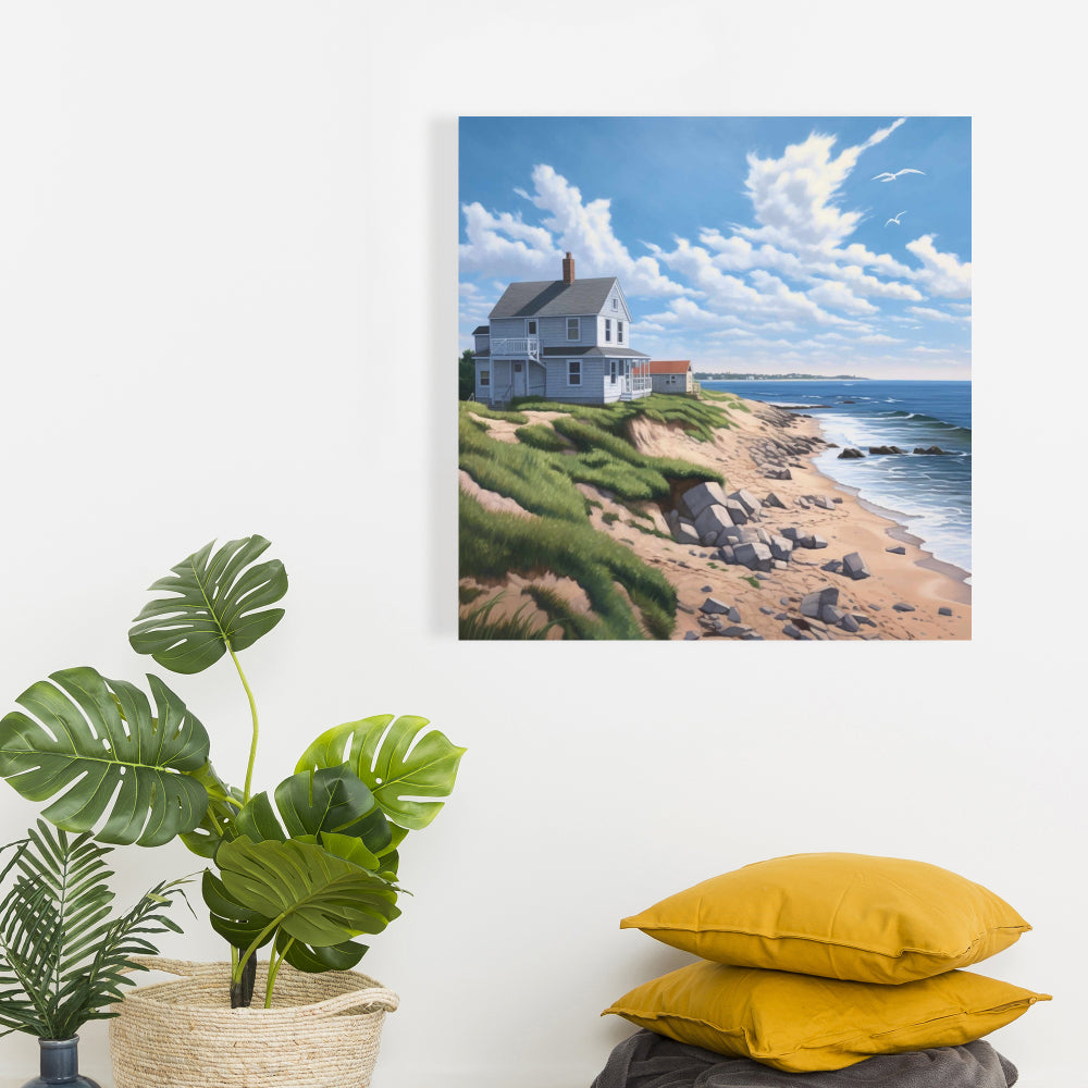 Toile côtière avec vue sur la mer - Décoration murale pour chambre à coucher