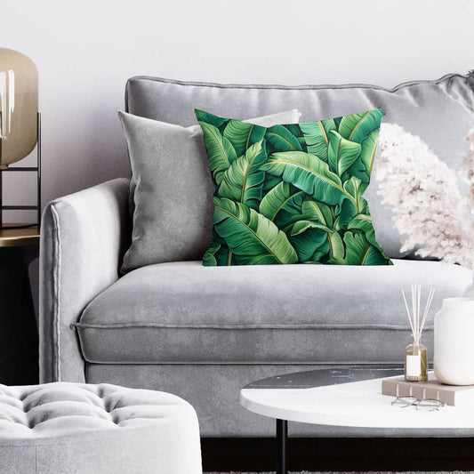 Lively Leaves Green Floral Botanical Pillow | Bedroom Decor