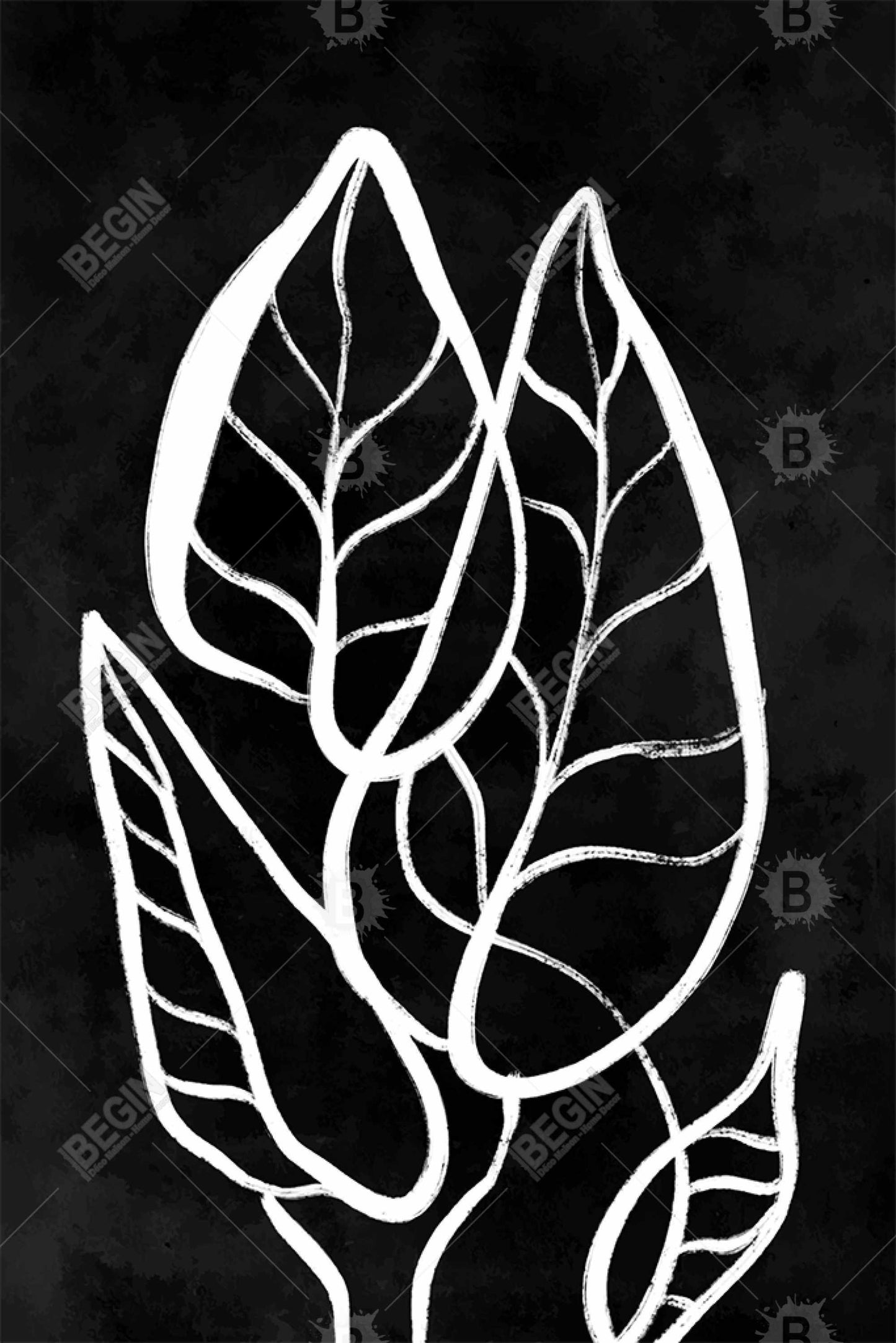 Minimalist Leaves Abstract Bedroom Canvas | Home Decor Art