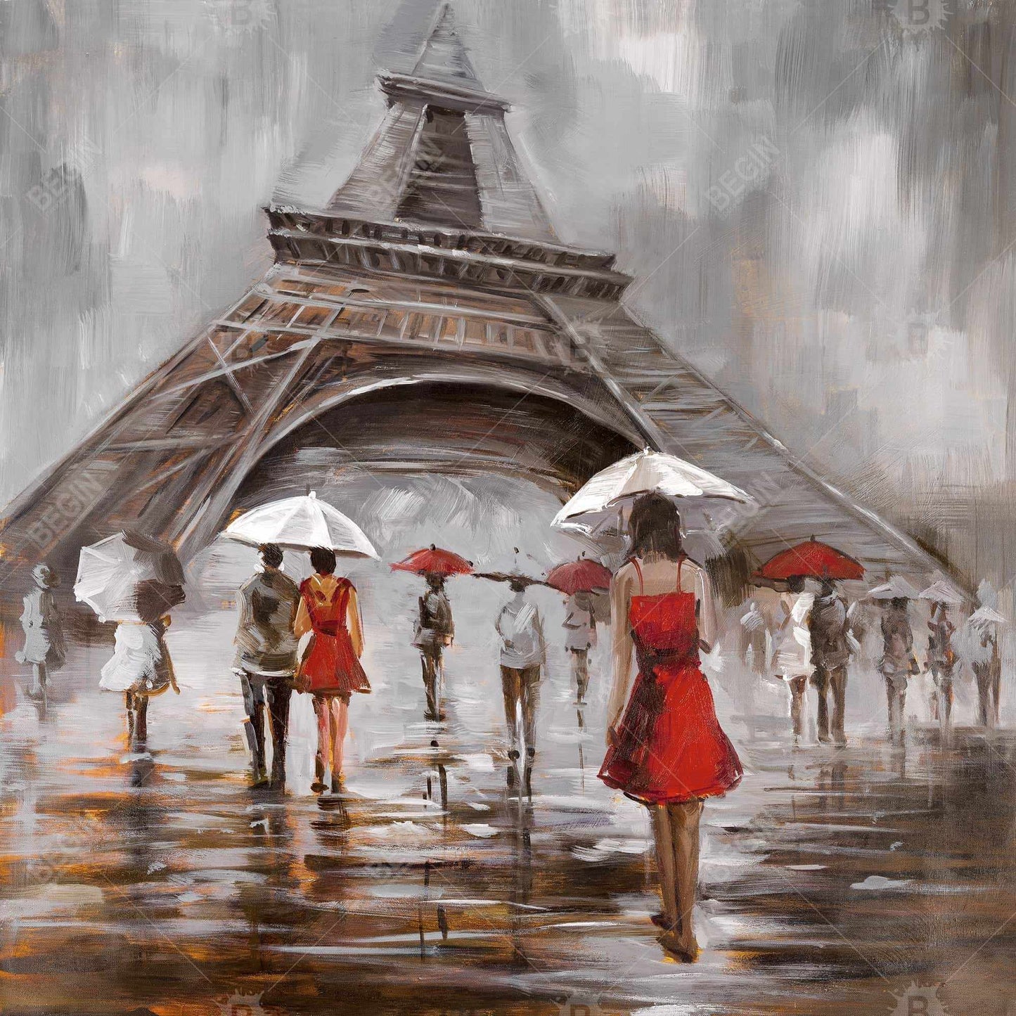 Toile de paysage urbain contemporain | Près de la tour Eiffel