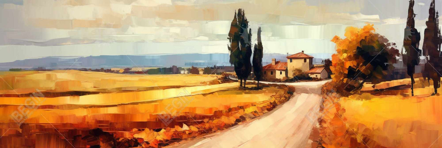 Finally Back Home | White Framed Canvas - Illustrative Landscapes