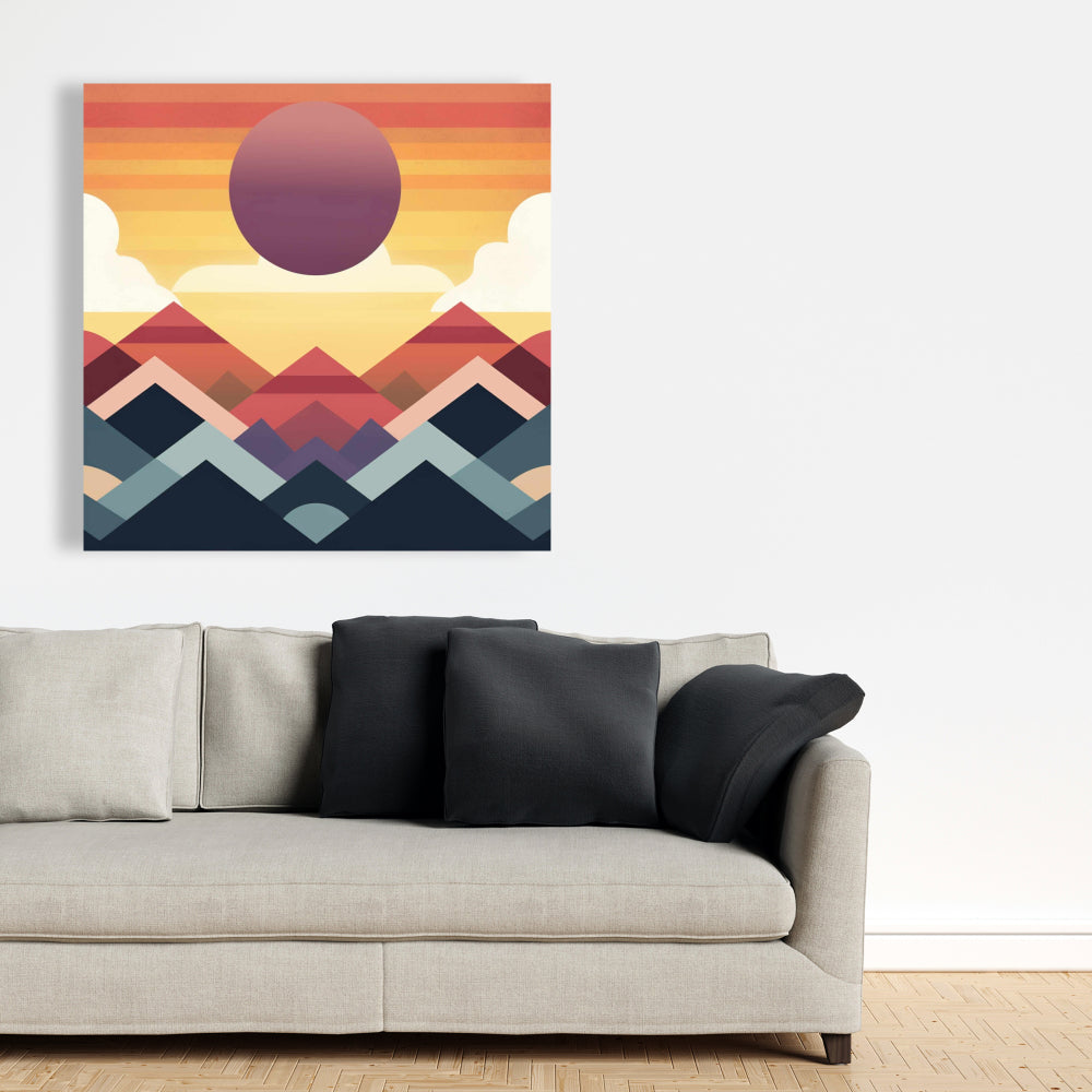 Peace Mountain White Bedroom Canvas - Tranquil Home Decor