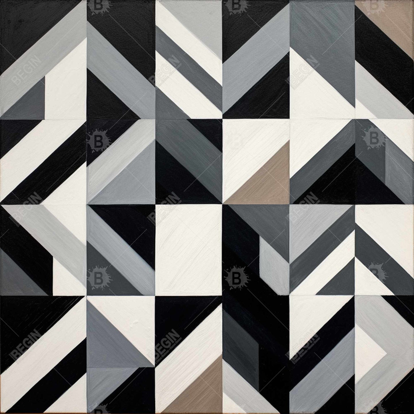 Grid Framed Canvas - Modern Bedroom Decor | Patterns & Shapes