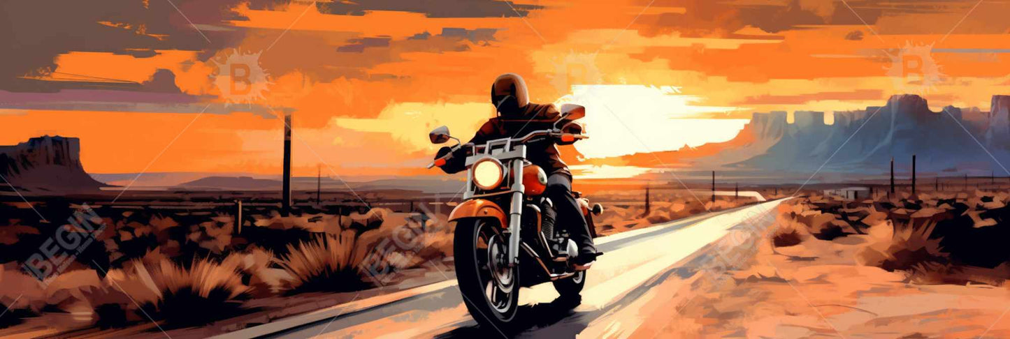 Biker Life White Contemporary Hobbies Framed Canvas Decor