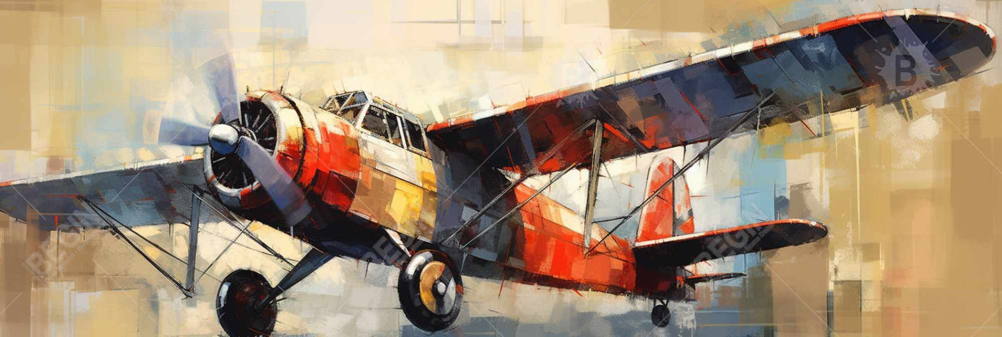 Take Off - Toile bleue contemporaine pour la décoration de la chambre