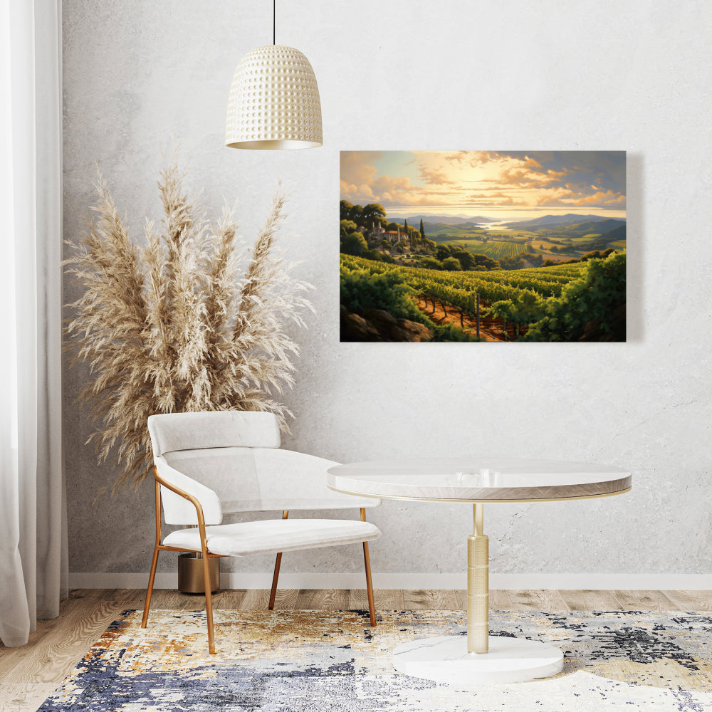 Calm Dusk - Contemporary Green Canvas for Modern Bedroom Decor