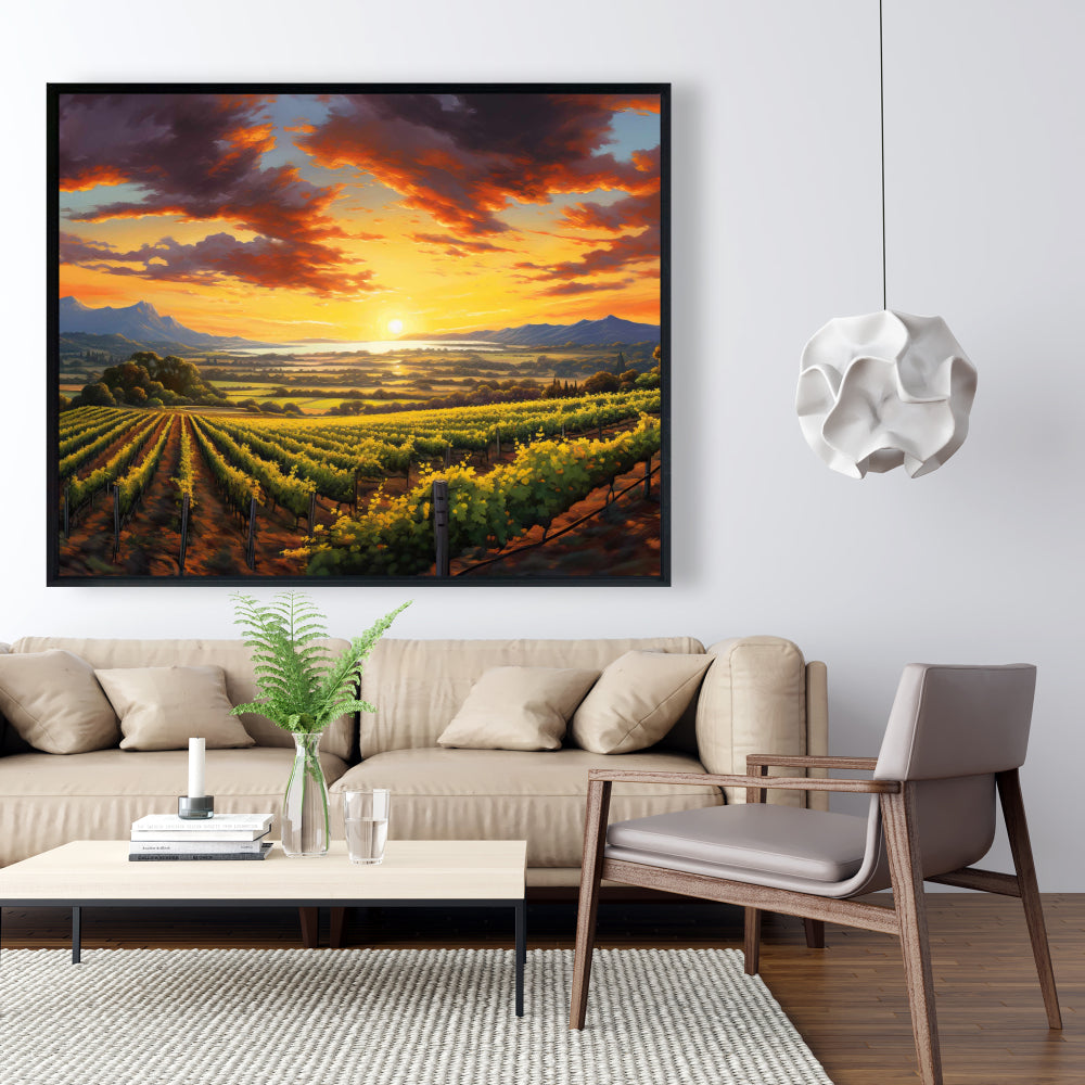 Toile encadrée « Heure de dormir » avec paysage et arbres verts | Décoration d'intérieur