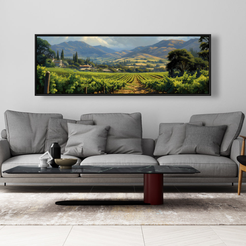 Toile Paysage exotique de ferme bleue | Décoration de chambre