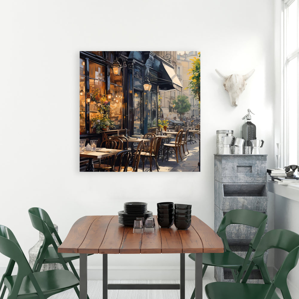 Toile « Café au coin de la rue » | Décoration de chambre gastronomique américaine
