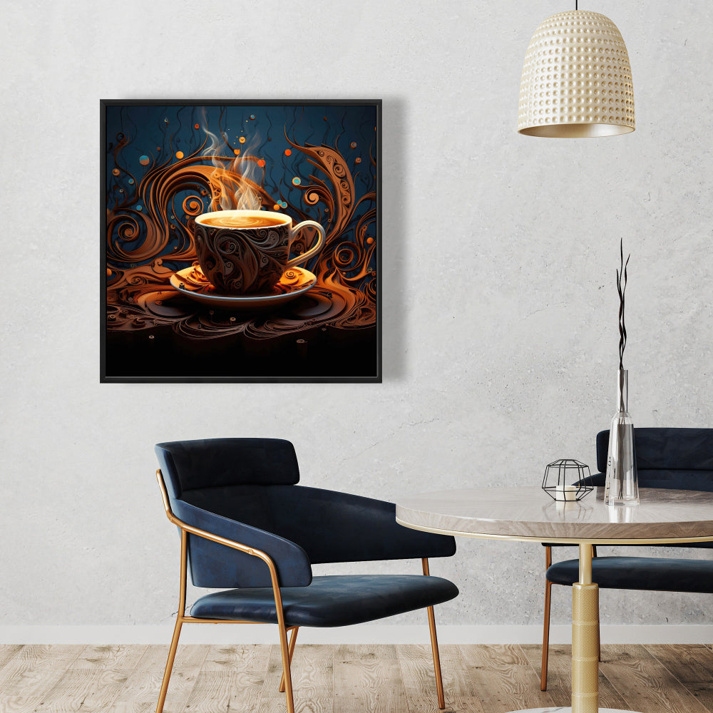 Café transe – Toile bleue minimaliste | Décoration d'intérieur